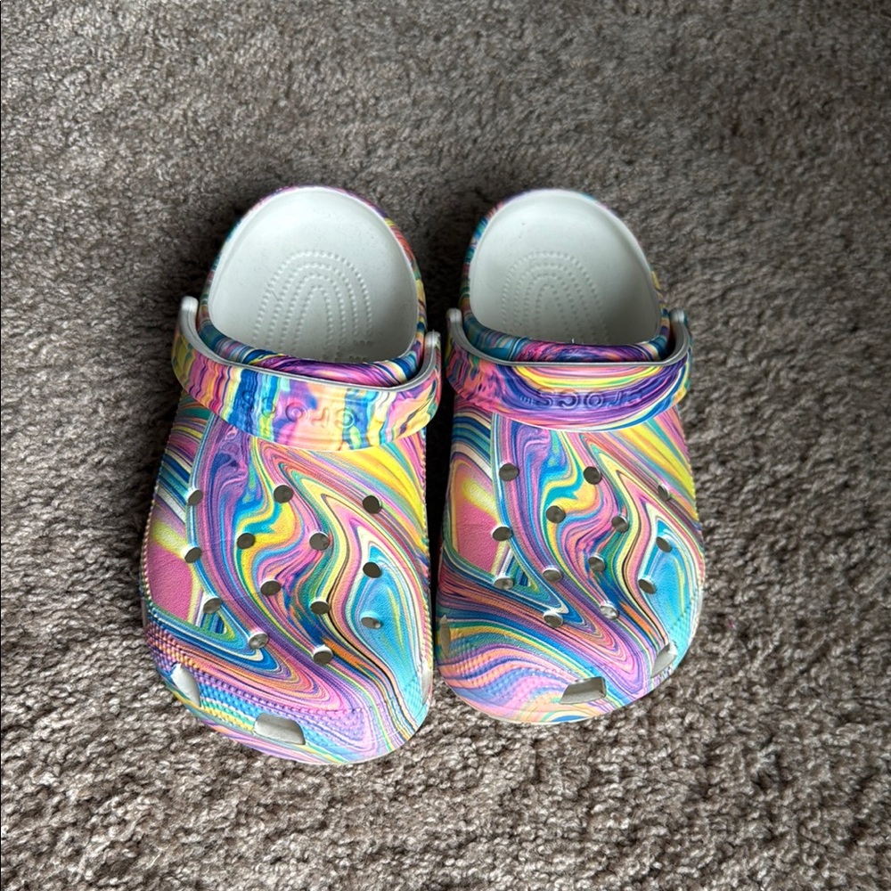 Tie-dye Crocs